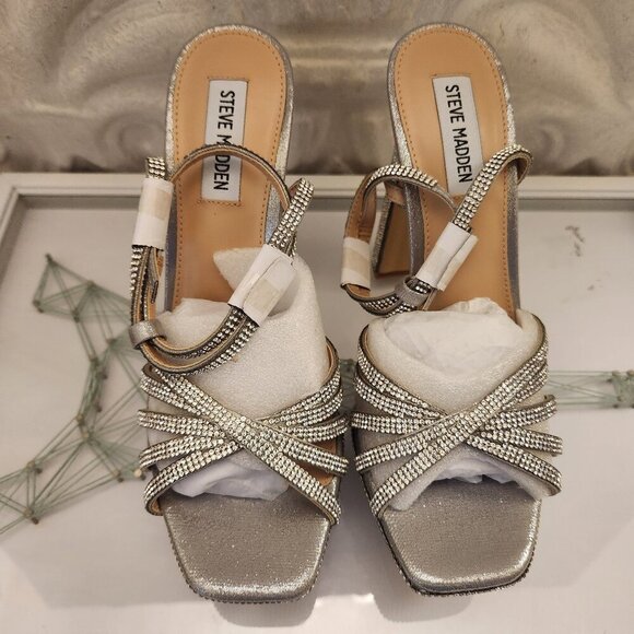 Steve Madden "MIPS-R" Rhinestone Platform Sandals. NIB. Size 8 - Picture 4 of 10
